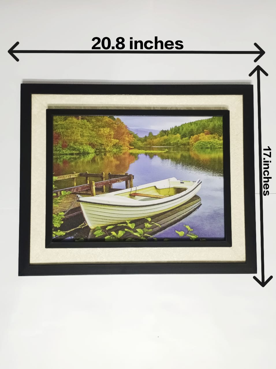 Boat in River with Nature Canvas Print
