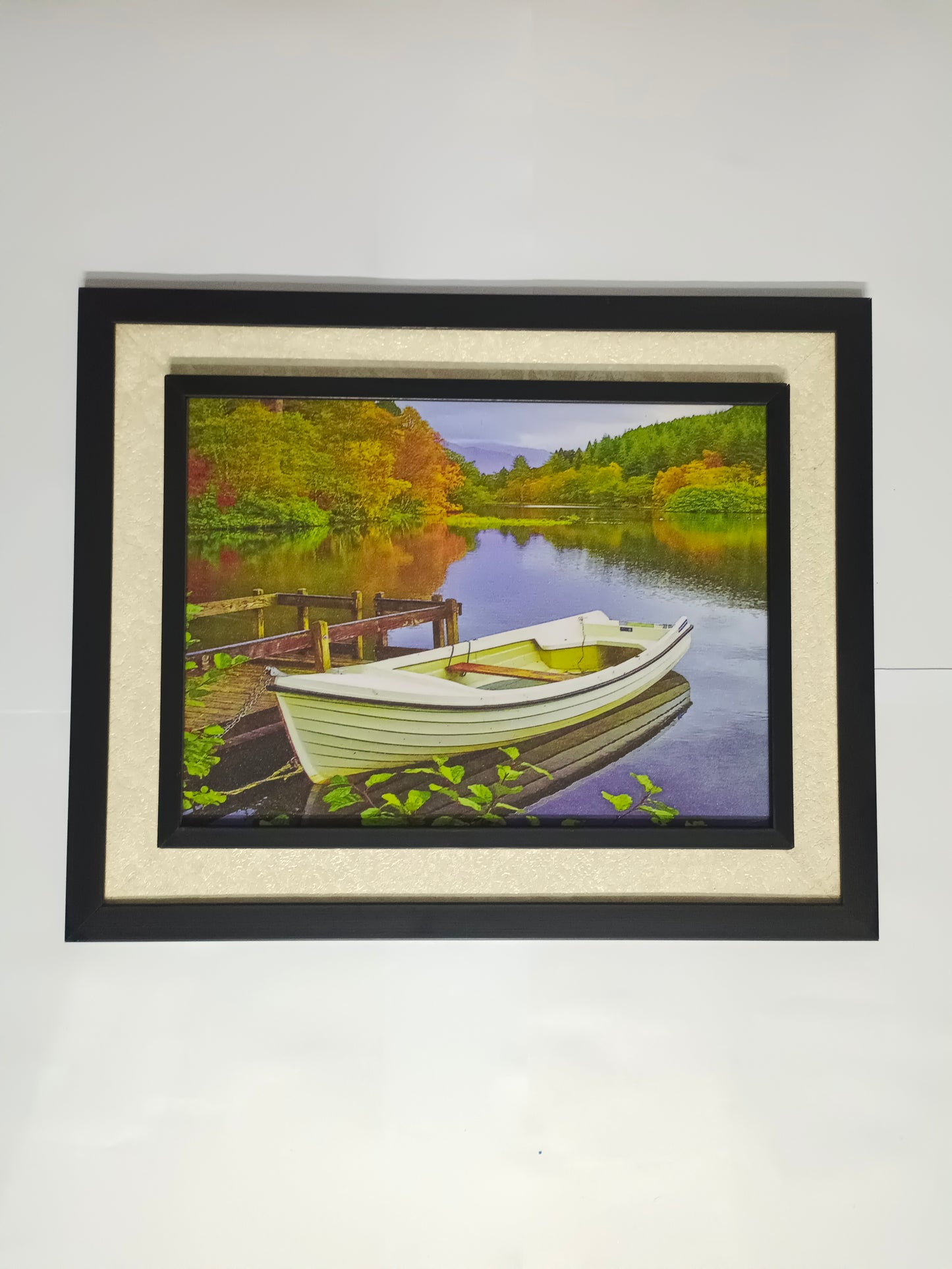 Boat in River with Nature Canvas Print